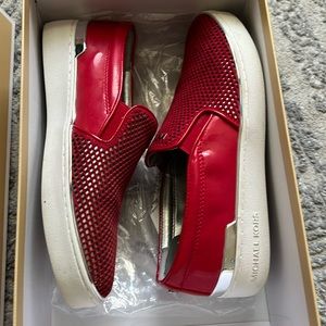 Michael Kors Red slip on sneakers